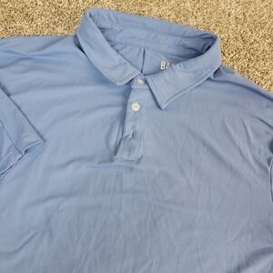 Barbell Mens Large Solid Blue Performance Stretch Polo Short Sleeve